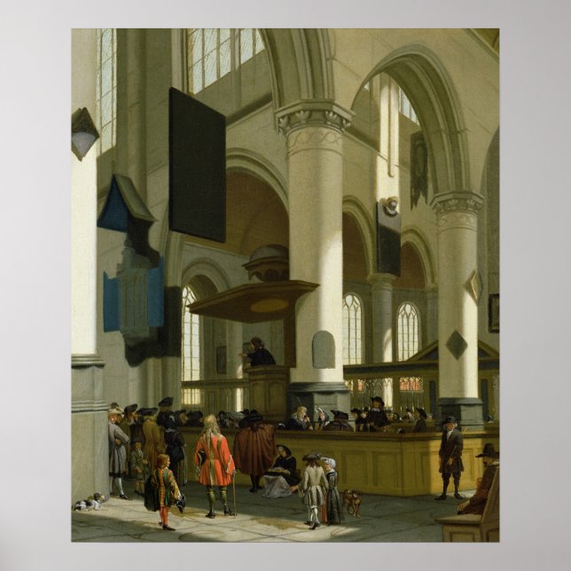 Poster Interior do Oude Kerk (Frente)