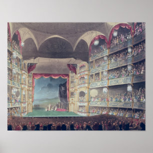Poster Interior do teatro da pista de Drury, 1808