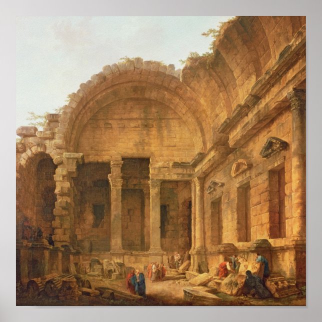 Poster Interior do Templo de Diana em Nimes, 1787 (Frente)