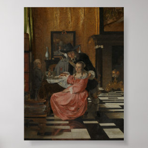 Poster Interior neerlandês — Ludolf de Jongh