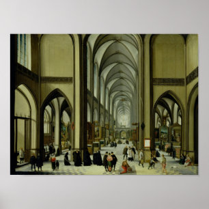 Poster Interior of Antwerp cathedral