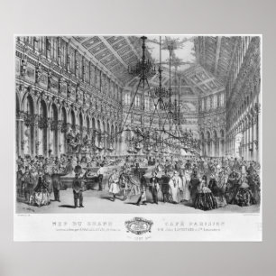 Poster Interior of the 'Grand Cafe Parisien', Paris