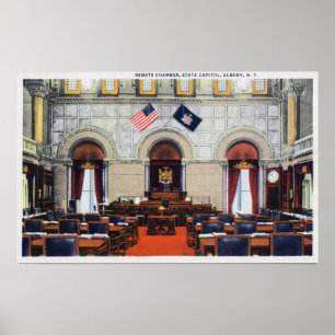 Póster Interior View of State Capitol Senate Chamber