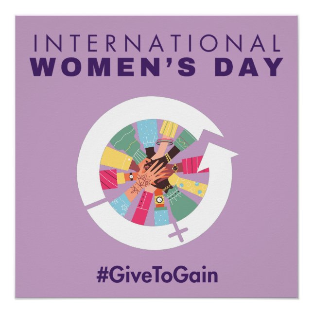 Póster International Women’s Day 2026 Give To Gain (Frente)