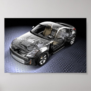 Póster interno 350Z de prata