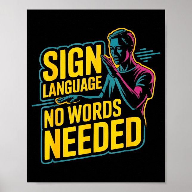 Poster intérprete de linguagem gestual trabalho surdez in (Frente)
