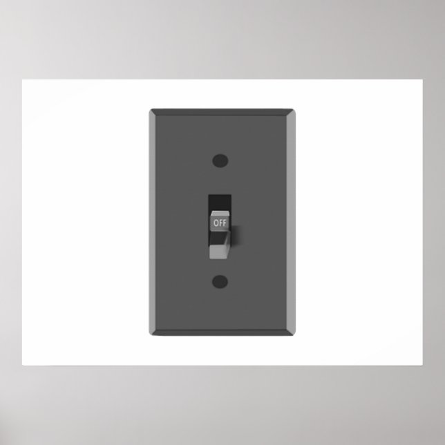 Póster Interruptor de luz elétrica desligado (Frente)