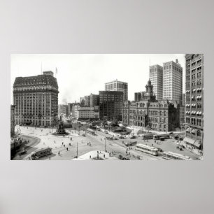 POSTER INTERSEÇÃO 5-VIAS DETROIT 1915