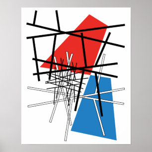 Póster Interseção de Linhas e Planos - Arte Abstrata