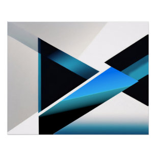 Póster Intersecção Azul