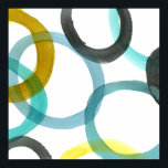 Poster Intertravando Círculos Amarelo e Azul<br><div class="desc">Um impressão simples de interligar círculos amarelos e azuis por Megan Meagher. O fundo branco deixa as cores dos círculos pop. Compre o seu hoje!</div>