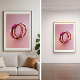 Poster Intertwined Reflections-Modern Abstract Love Rings