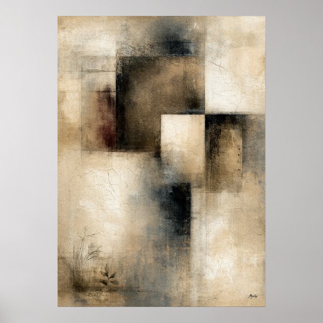 Poster Intervalos Silenciosos | Abstração Arquitetônica W (Frente)