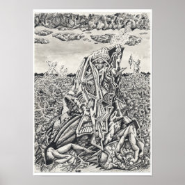 Poster Intimidation, ink drawing by Brian Benson