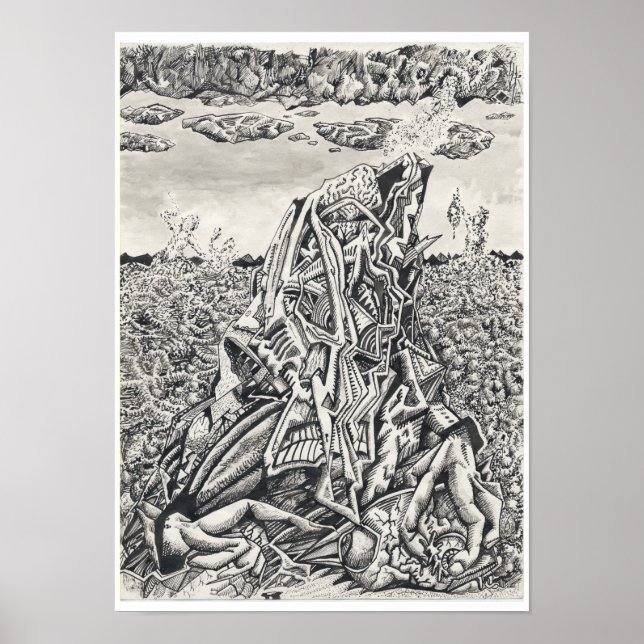 Poster Intimidation, ink drawing by Brian Benson (Frente)