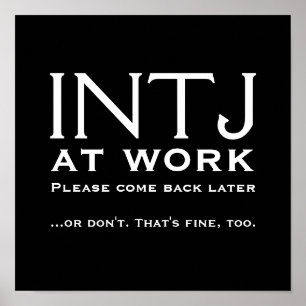 Poster INTJ Myers-Briggs Tipo de Personalidade Independen