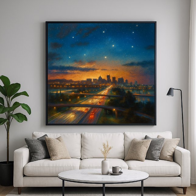 Poster Into The City - Pastel Painting Style Cityscape (Criador carregado)