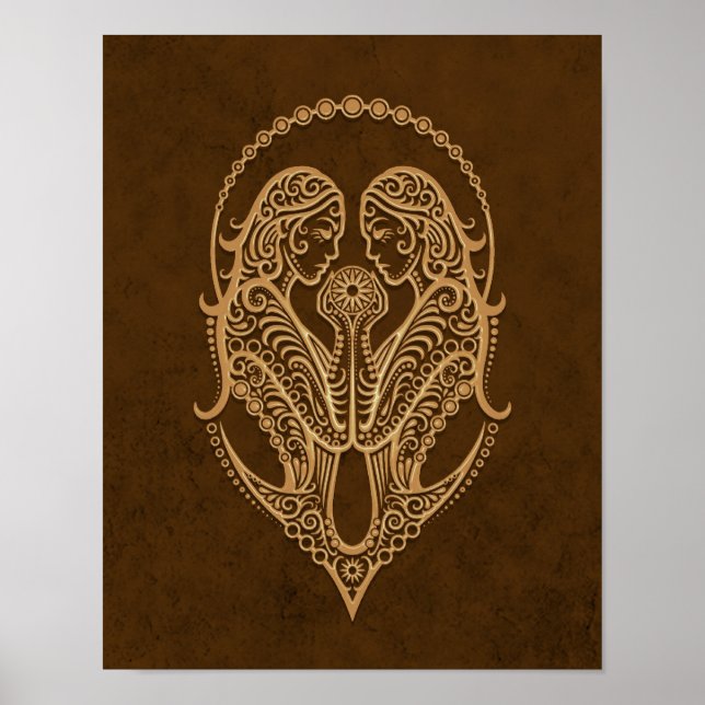 Poster Intrate Brown Gemini Zodiac (Frente)