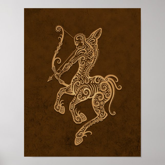 Poster Intrate Brown Sagittarius Zodiac (Frente)