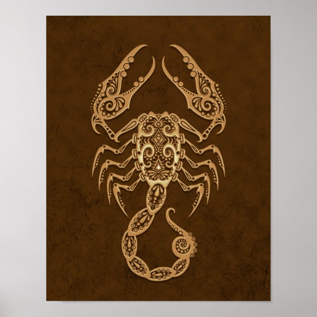 Póster Intrate Brown Scorpio Zodiac (Frente)