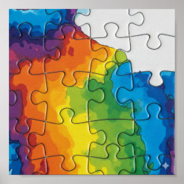 Poster Intrate Macro: Arte de Bloqueio de Quebra-cabeça