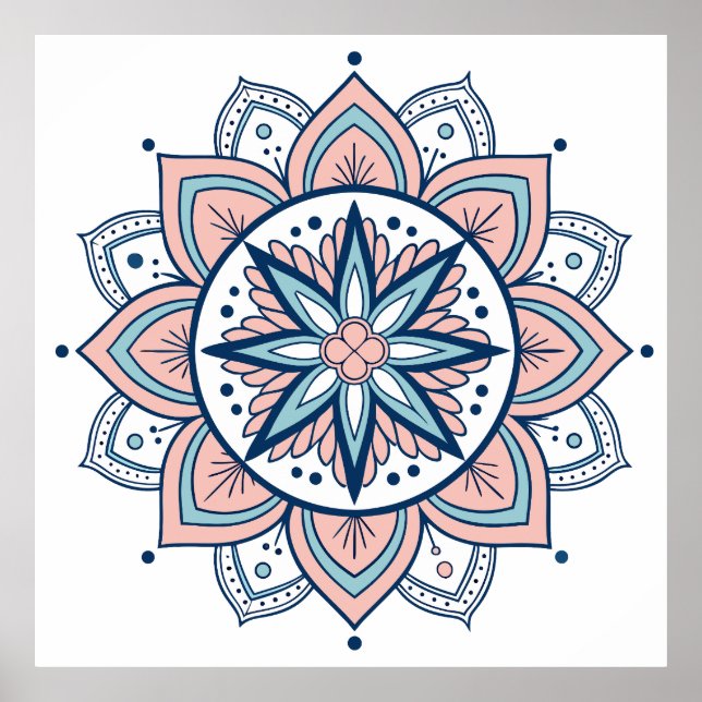 Poster Intrate Pastel Floral Mandala (Frente)