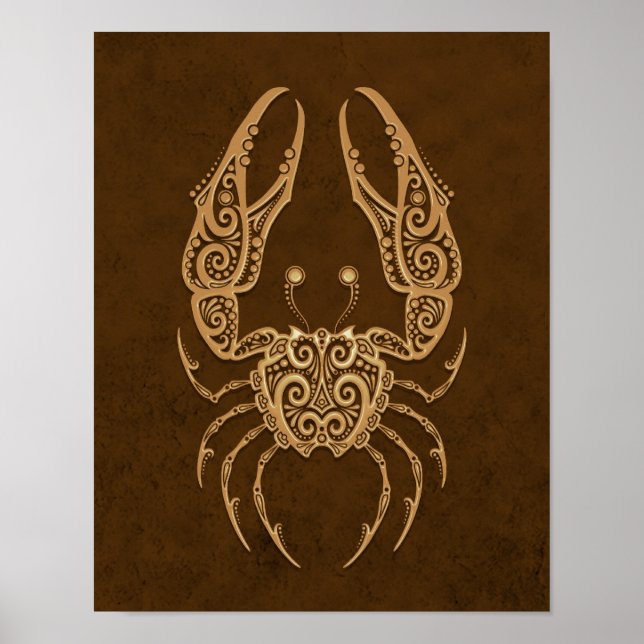 Poster Intricate Brown Cancer Zodiac (Frente)
