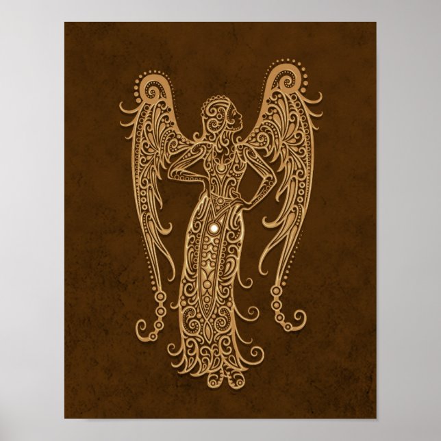 Póster Intricate Brown Virgo Zodiac (Frente)