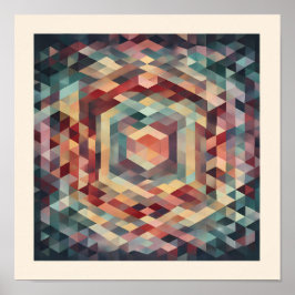 Poster Intricate Math Art: Complex Polygon Tessellation