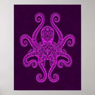 Póster Intricate Purple Octopus