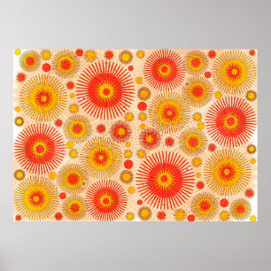 Poster Intrigando o design abstrato moderno com floral e 