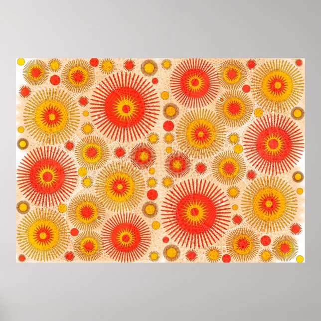 Poster Intrigando o design abstrato moderno com floral e (Frente)
