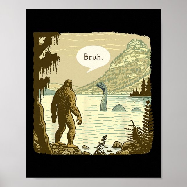 Poster Introdutor do Monstro do Ness Ness, Sasquatch Loch (Frente)