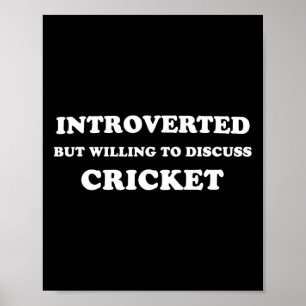 Poster Introvertido Mas Disposto A Discutir Críquete Engr