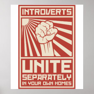 Póster Introverts unem-se separada em suas próprias casa
