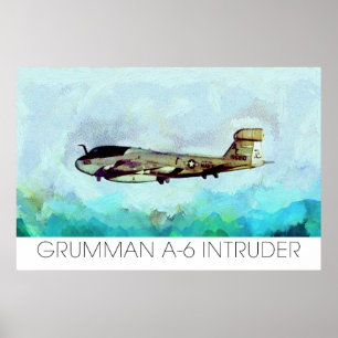 Póster Intruso de Grumman A-6 rendido na foto da pintura