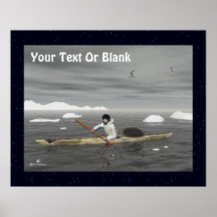 Póster Inuit Kayak
