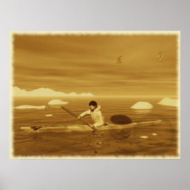 Póster Inuit Kayak (Frente)