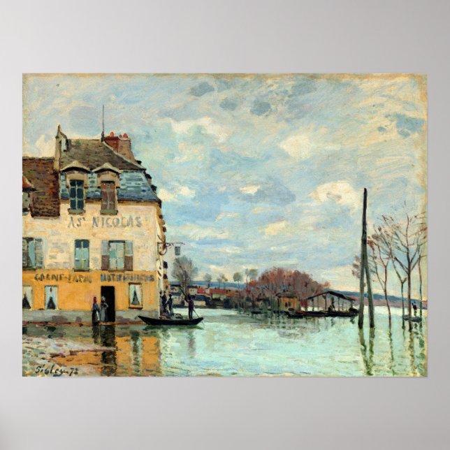 Poster Inundação de Alfred Sisley em Port-Marly (Frente)