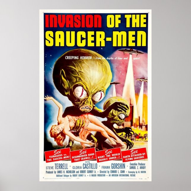 Poster Invasão dos Saucer-Men (Frente)