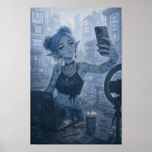 Poster Inveja / Blogueiro / Cidade de Luzes de Neon Poste (Frente)