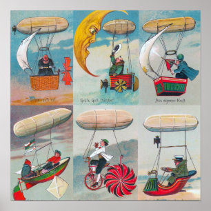 Póster invenções malucas por máquinas de ar salgado