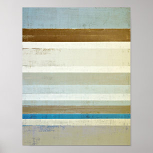 Poster "Invente" a arte abstracta azul e bege