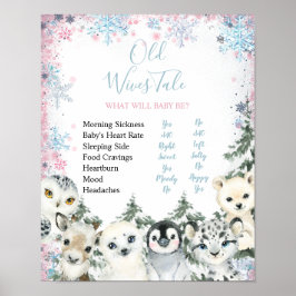 Poster Inverno Animal Artics Gender Reveal Old Wives Tale