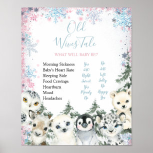 Poster Inverno Animal Artics Gender Reveal Old Wives Tale