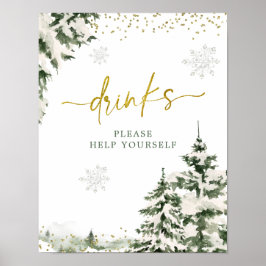 Poster Inverno da Floresta de Onederland Primeiro Bebidas