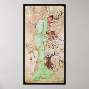 Póster Inverno de Alphonse Mucha Hiver