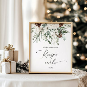 Poster Inverno elegante deixe seu cartão de receita aqui