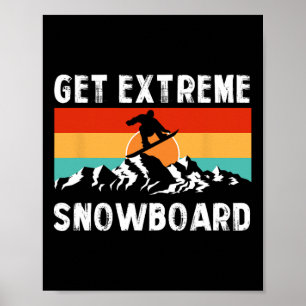 Poster Inverno Extreme Sports Mounains Snowboard Fretes