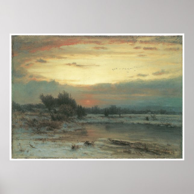 Póster Inverno, Fecho do Dia (Céu de inverno), 1866 (Frente)